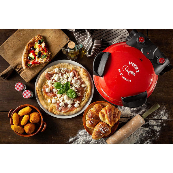 Forno per pizza elettrico Ariete 909 1200W 400 gradi fornetto rosso con timer