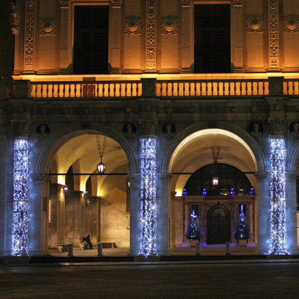 Luci di natale per esterni 180 led 13,1 metri bianco freddo lotti