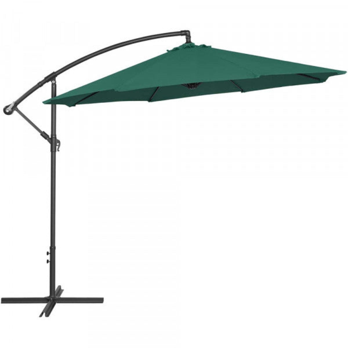 Ombrellone da giardino con braccio Saranda 300x300 cm verde e grigio