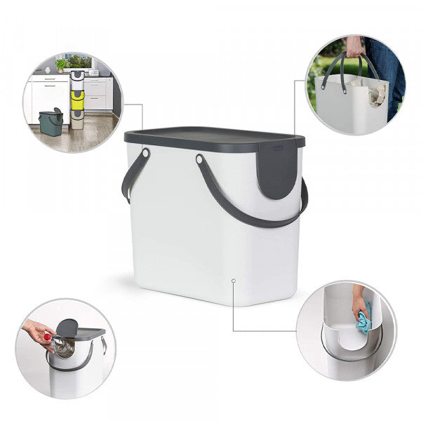 Pattumiera per raccolta differenziata da 25 litri 40x23,5x34 cm Rotho