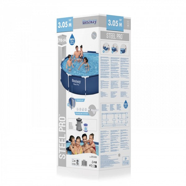 Piscina tonda Steel Pro Bestway 56679 305x75 cm + pompa filtro