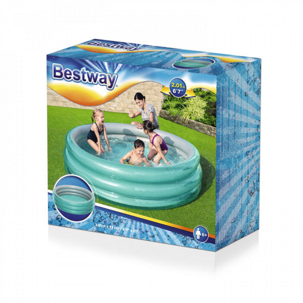 Piscina gonfiabile per bambini Bestway 51043 Big Metallic 3 ring pool 200x53 cm