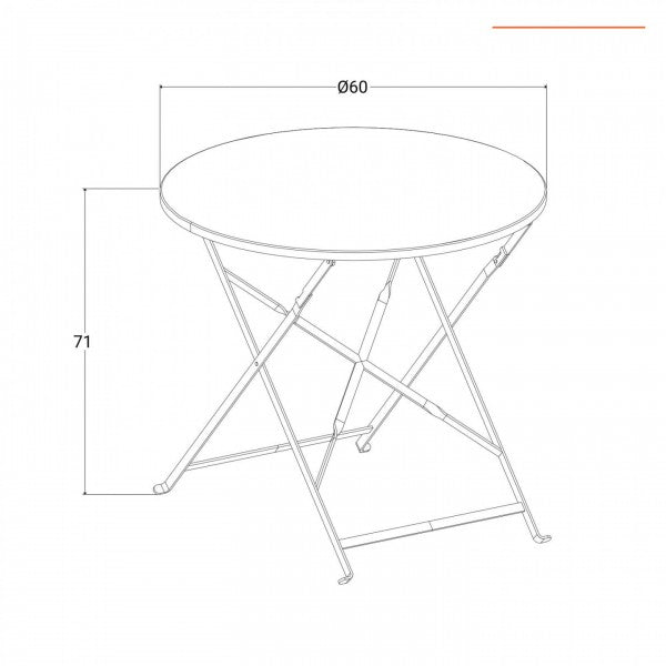 Set da giardino Bistrot tavolo circolare e 2 sedie pieghevoli Koopman