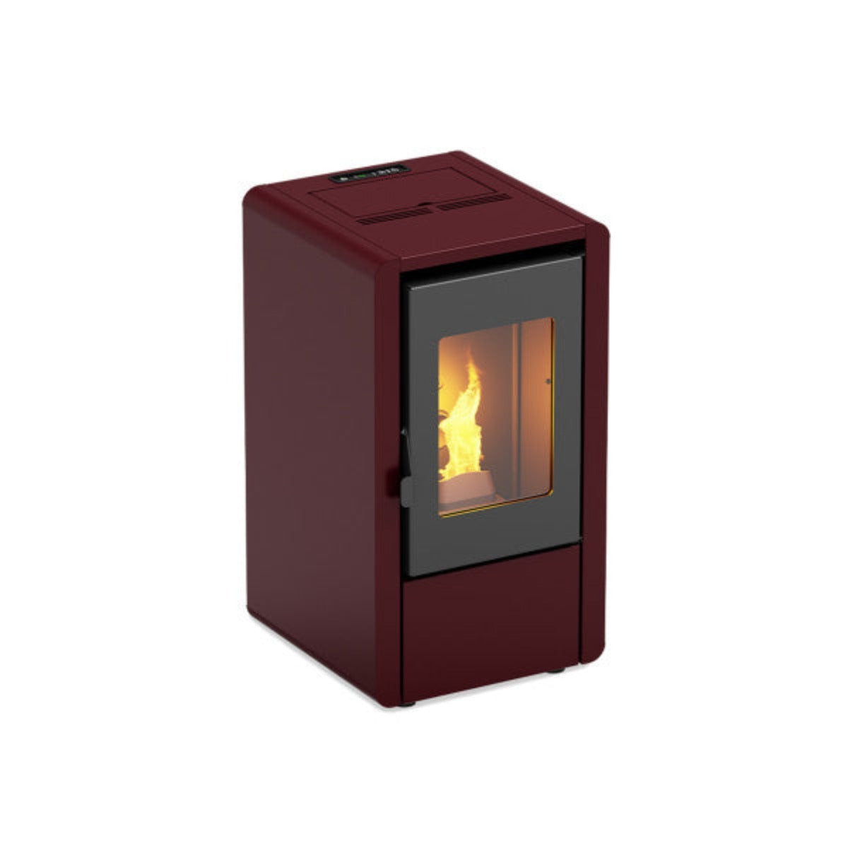 Stufa a pellet Foco Petite 43x58,6x77 cm bordeaux 6 Kw con telecomando