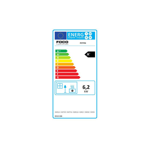 Stufa a pellet Foco Petite 43x58,6x77 cm bordeaux 6 Kw con telecomando