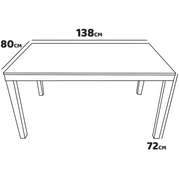 Tavolo da giardino rettangolare Ipae Progarden Sumatra 138x80x72 cm bianco