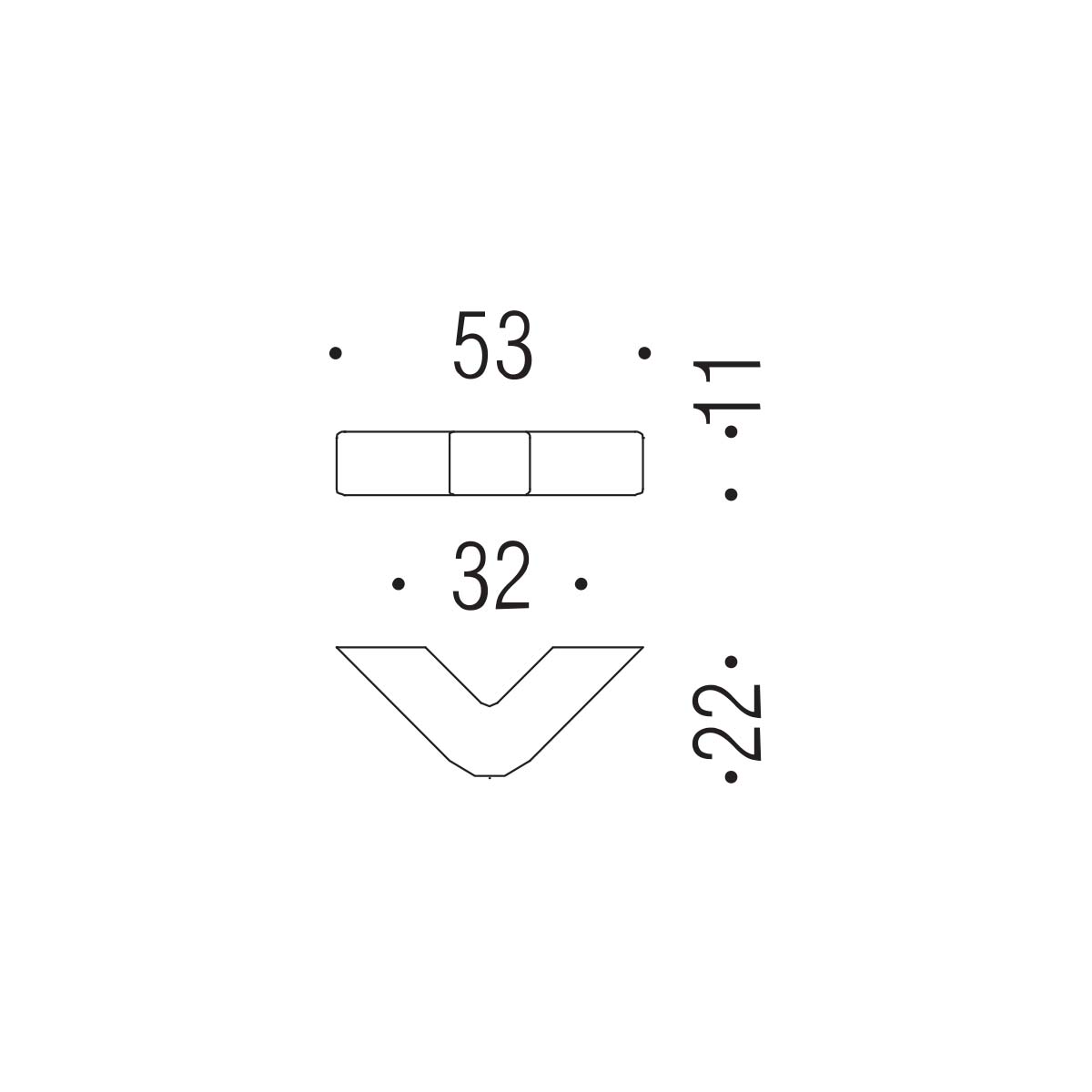 Maniglia per mobile cromo 53x11mm interasse 32mm Colombo Formae