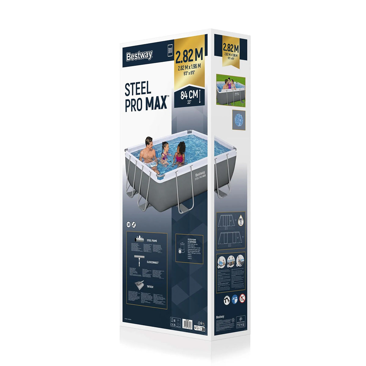 Piscina fuori terra Steel Pro Max rettangolare Bestway 56629 con accessori 282x196x84 cm