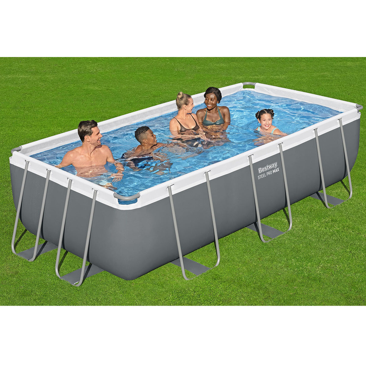 Piscina Steel Pro Max rettangolare Bestway 56441 con accessori 404x201x100 cm