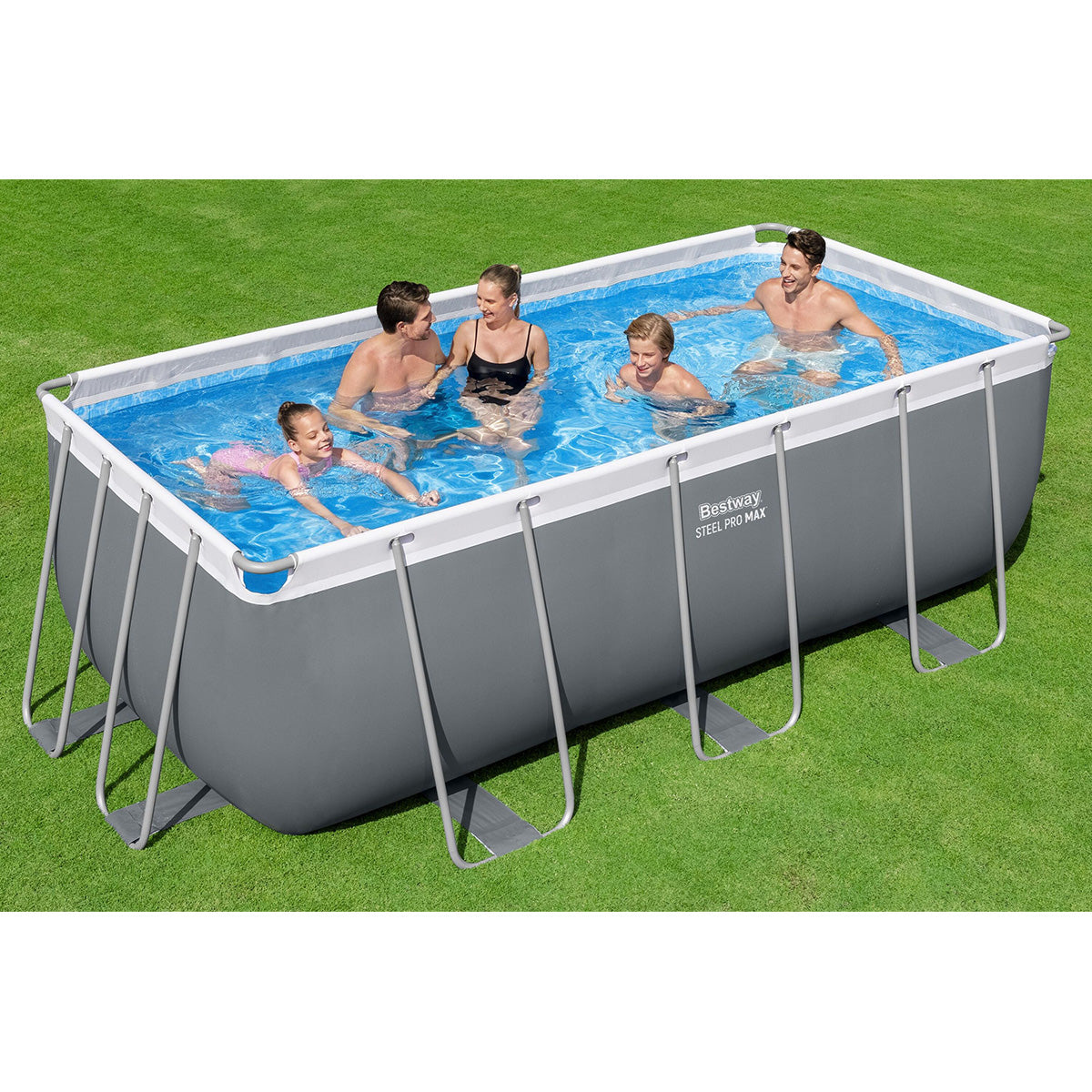 Piscina fuori terra Steel Pro Max rettangolare Bestway 56456 con accessori 412x201x122 cm