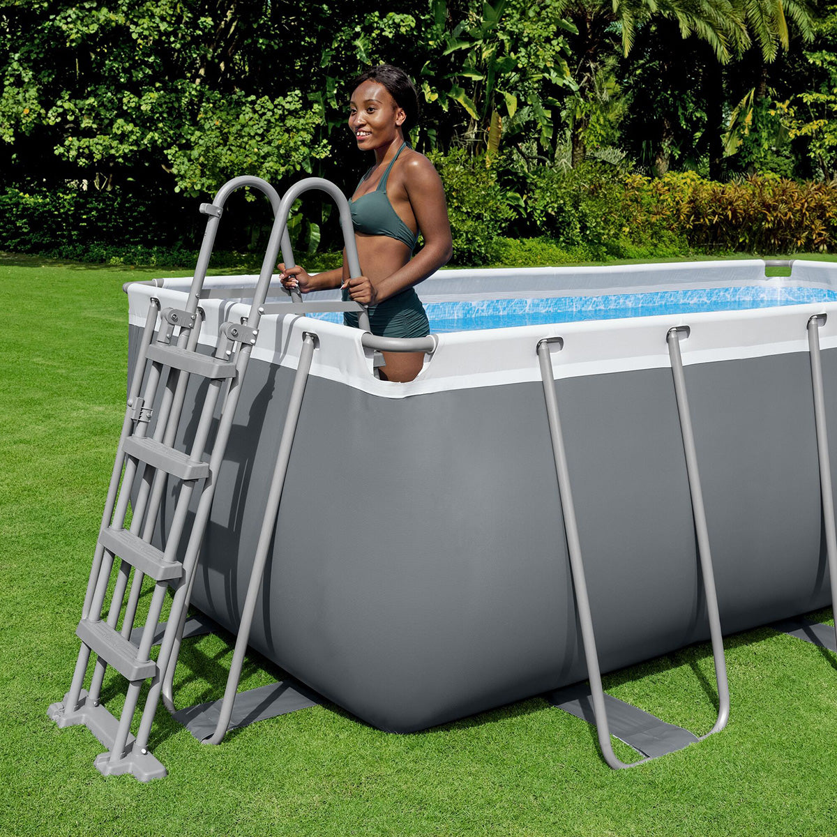 Piscina fuori terra Steel Pro Max rettangolare Bestway 56456 con accessori 412x201x122 cm