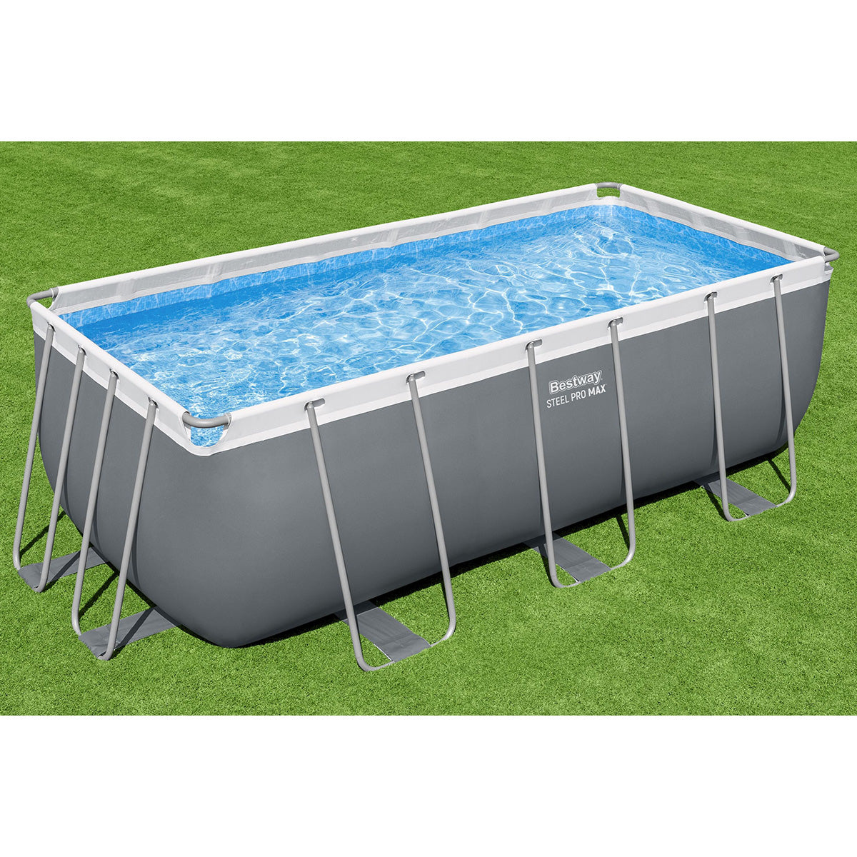Piscina fuori terra Steel Pro Max rettangolare Bestway 56456 con accessori 412x201x122 cm