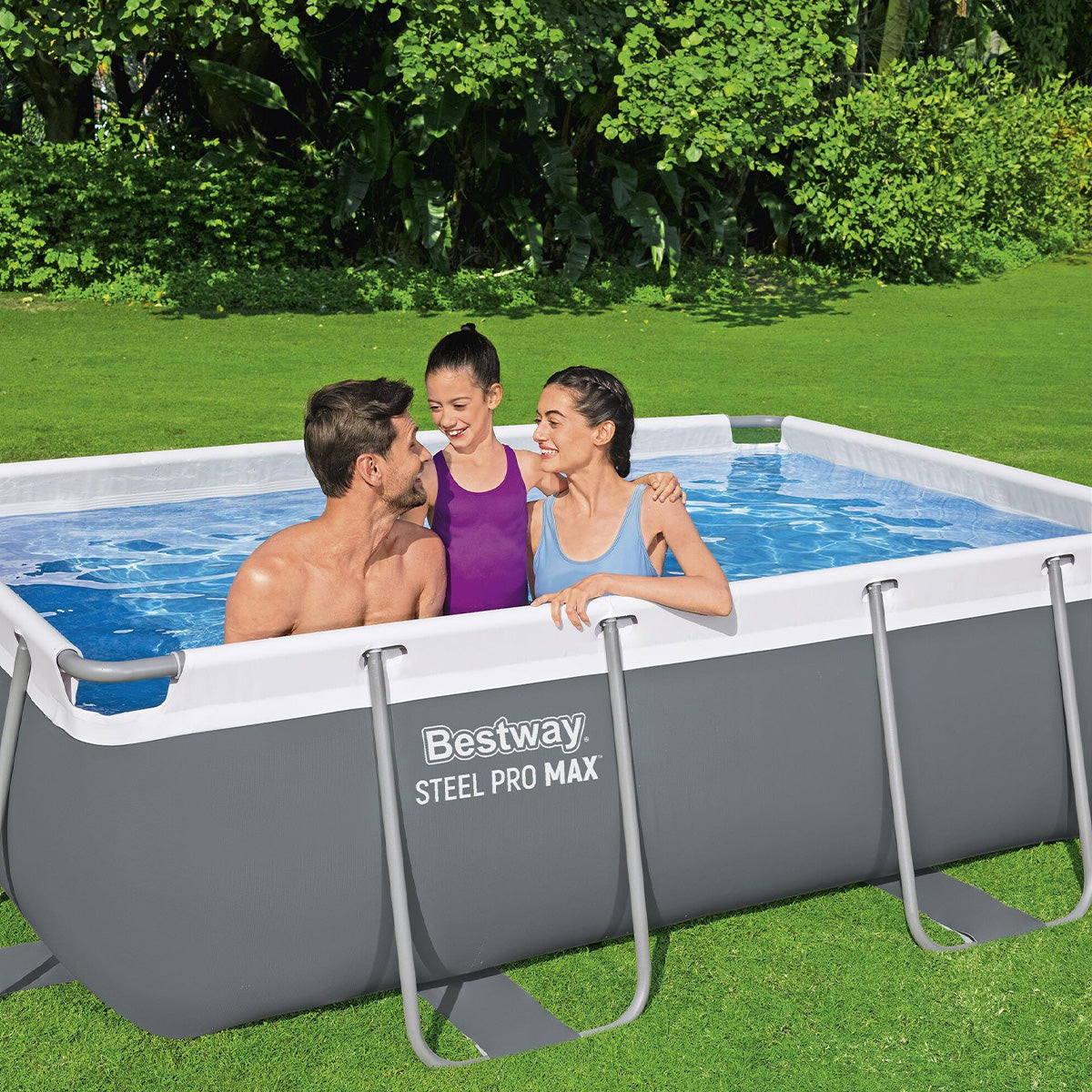 Piscina fuori terra Steel Pro Max rettangolare Bestway 56629 con accessori 282x196x84 cm