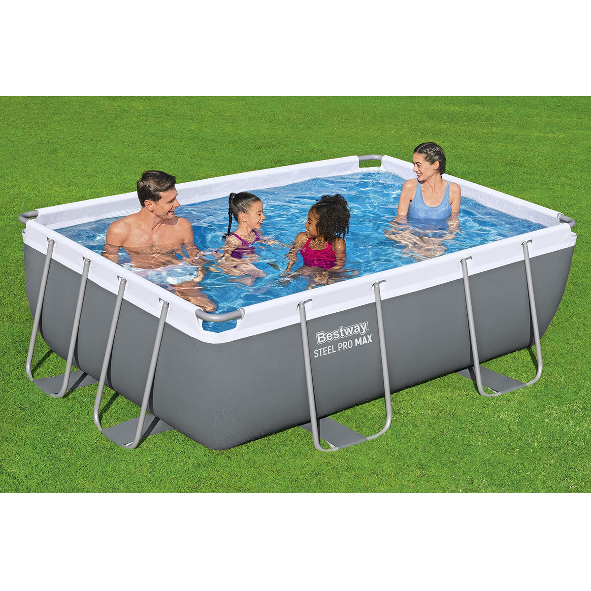 Piscina fuori terra Steel Pro Max rettangolare Bestway 56629 con accessori 282x196x84 cm