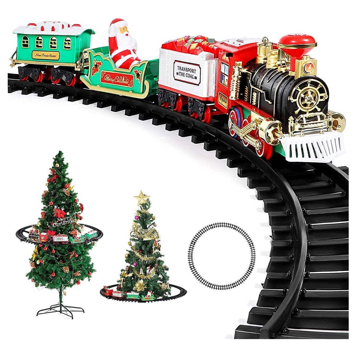 Trenino in movimento e con musica da posizionare nei rami dell'albero di Natale 66 pezzi