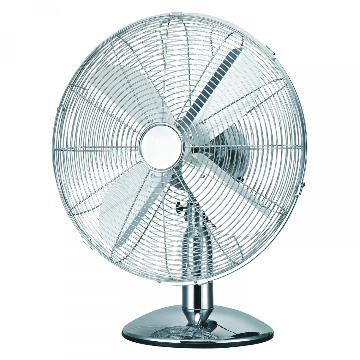 Ventilatore da tavolo in metallo 3 velocita grigio cromato Vega