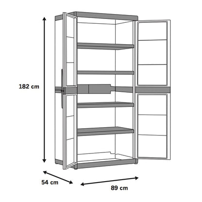 Armadio alto Keter Excellence XL con 4 ripiani grigio tortora 89x54x182 cm