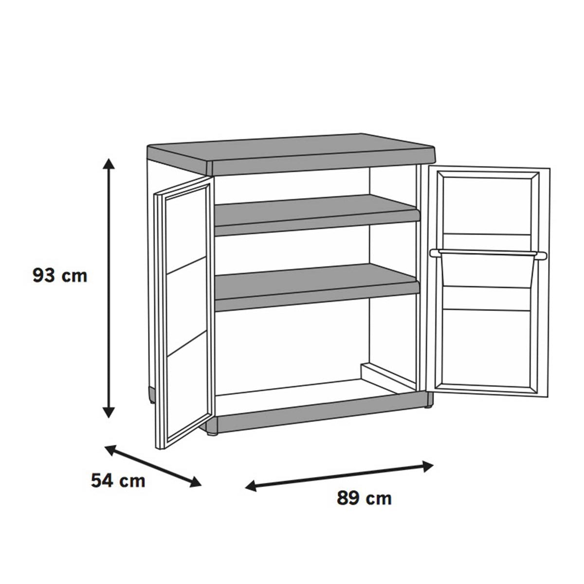Armadio basso Keter Excellence XL grigio tortora 89x54x93 cm
