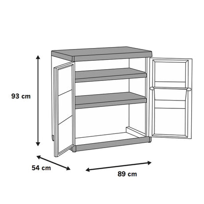 Armadio basso Keter Excellence XL grigio tortora 89x54x93 cm