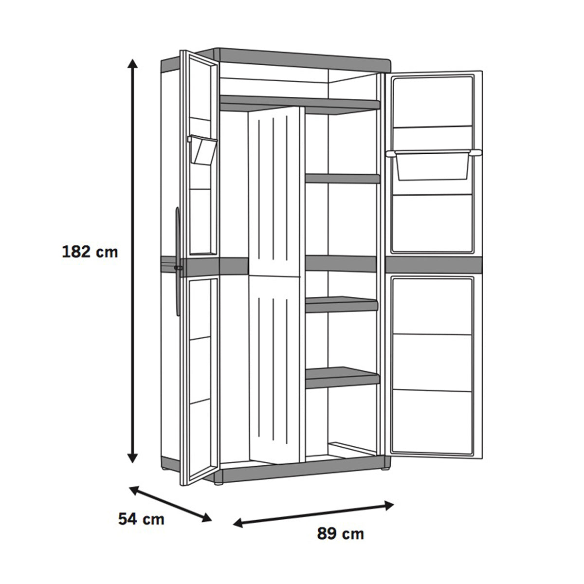 Armadio portascope Keter Excellence XL grigio tortora 89x54x182 cm