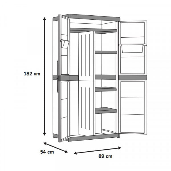 Keter Armadio alto in resina portascope excellence 54x89x182 cm  beige tortora