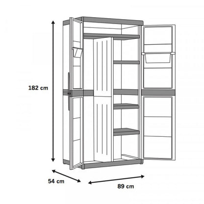 Keter Armadio alto in resina portascope excellence 54x89x182 cm  beige tortora