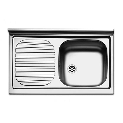 Mobile sottolavello cucina 2 ante 80 cm olmo perla con lavello 1 vasca inox