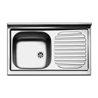 Mobile sottolavello cucina 2 ante 80 cm olmo perla con lavello 1 vasca inox