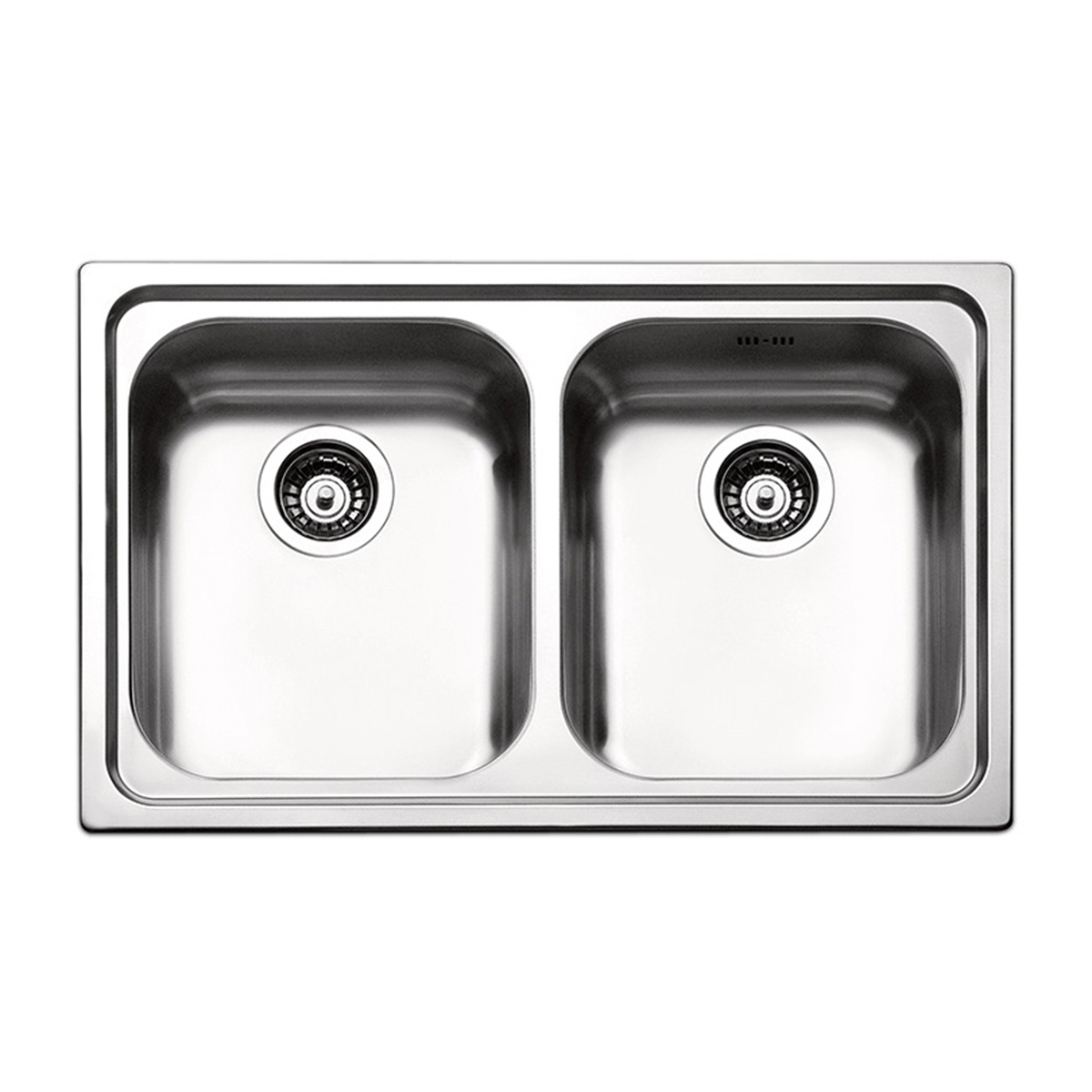 Lavello cucina 2 vasche Apell Venezia in acciaio inox antigraffio 79x50 cm
