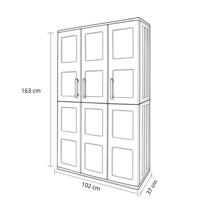 Armadio alto da esterno portascope 3 ante 102x37x163h cm Artplast F101