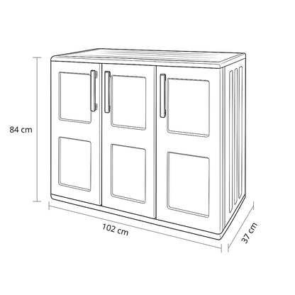 Armadio da esterno basso 3 ante grigio Artplast F101B