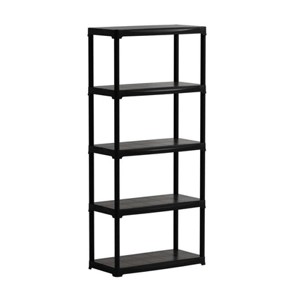 Scaffala in plastica 5 ripiani 80x40x176 cm in polipropilene nero