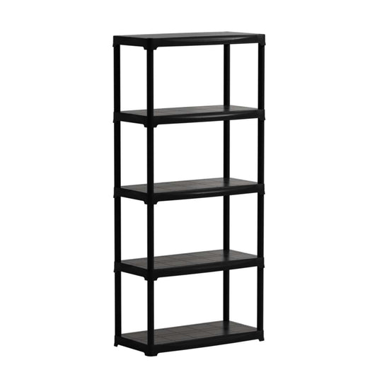 Scaffala in plastica 5 ripiani 80x40x176 cm in polipropilene nero