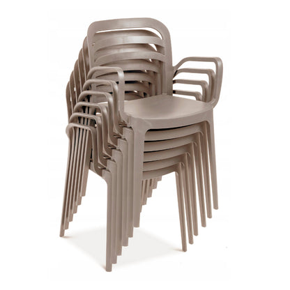 Sedia in polipropilene impilabile beige sabbia 46x51x82 cm