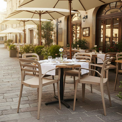 Sedia in polipropilene impilabile beige sabbia 46x51x82 cm