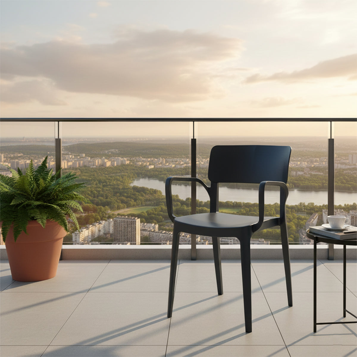 Sedia in polipropilene colore antracite 46x51x82 cm