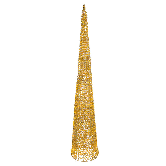 Albero di Natale a cono luminoso 180 cm oro 1800 microLED