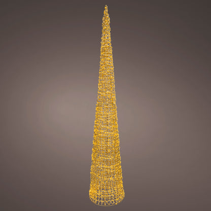 Albero di Natale a cono luminoso 180 cm oro 1800 microLED