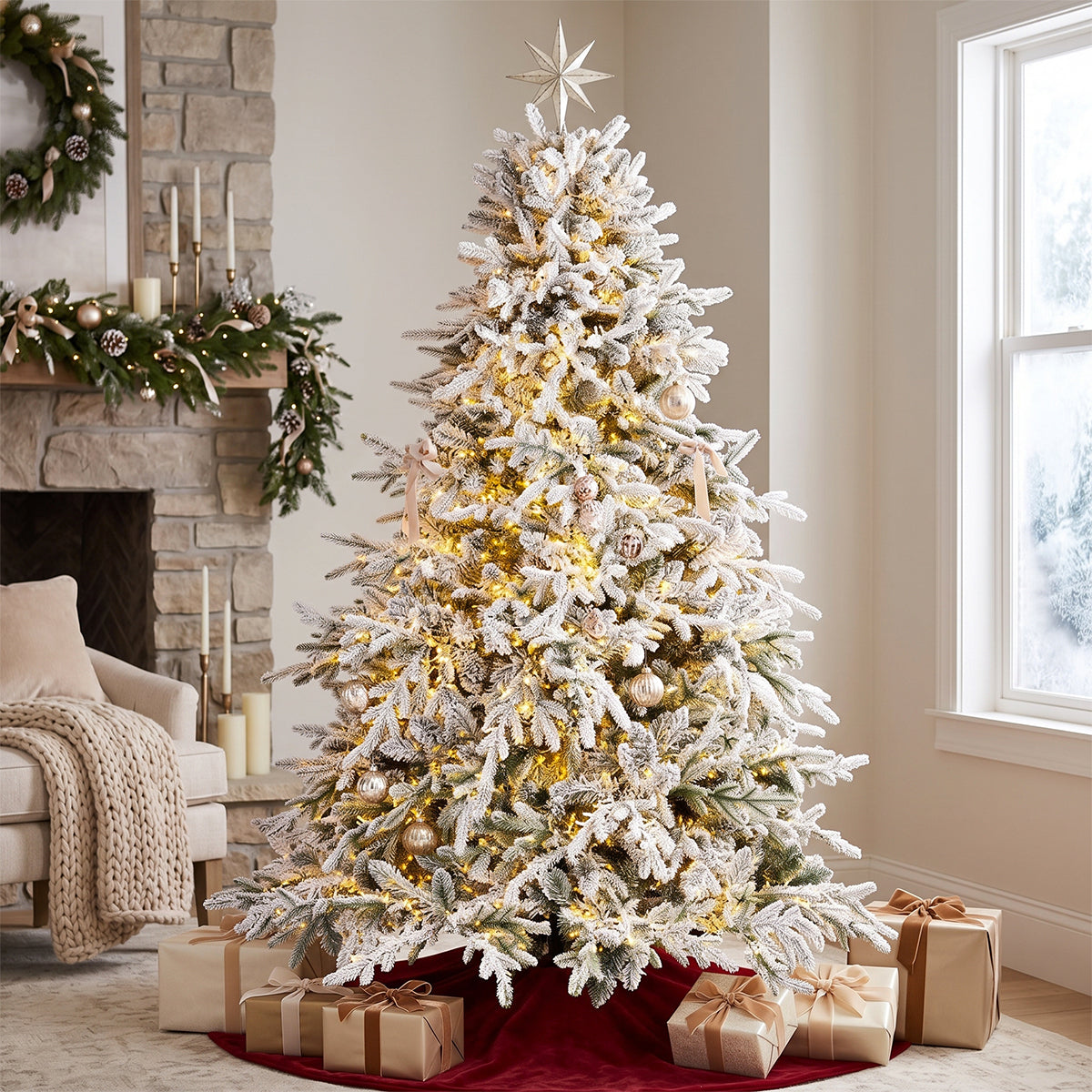 Albero di Natale innevato con luci LED Ritter Bizzotto