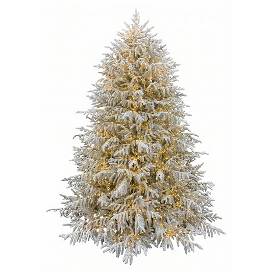 Albero di Natale innevato h 210 cm con 3000 micro LED integrati 4320 rami Zen