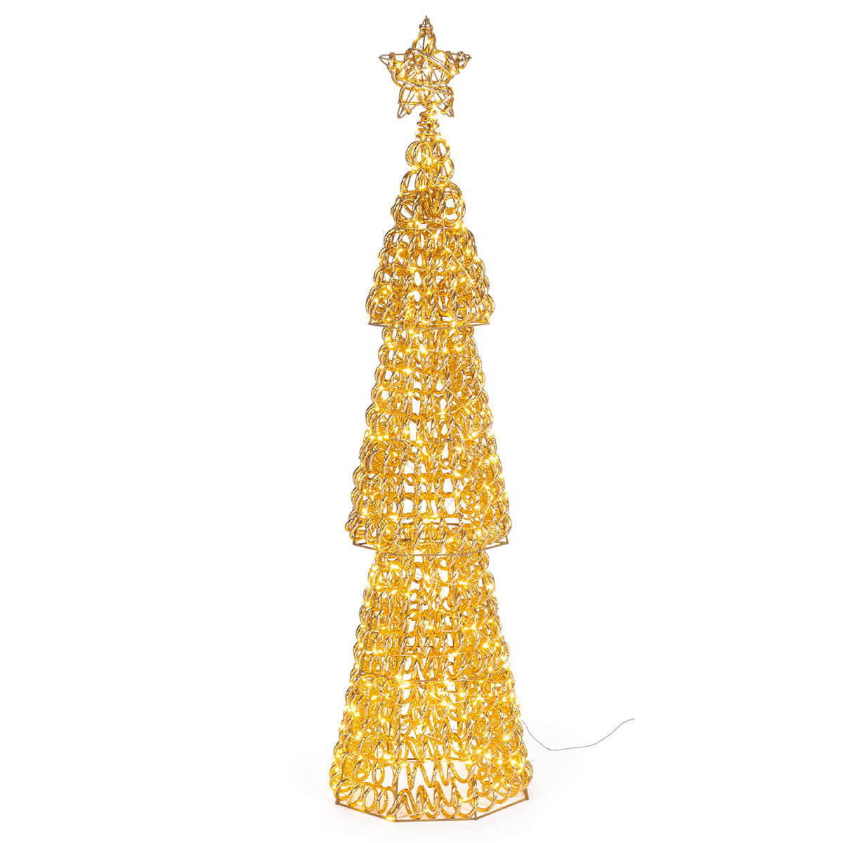 Albero di Natale luminoso a cono 100 cm oro 500 microLED Zoe Bizzotto