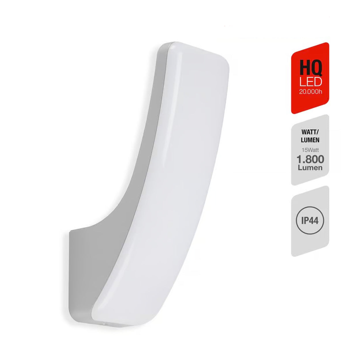 Applique da esterno LED argento IP44 1800lm