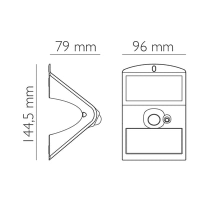 Applique da esterno LED solare con sensore di movimento 4000K IP65 bianco