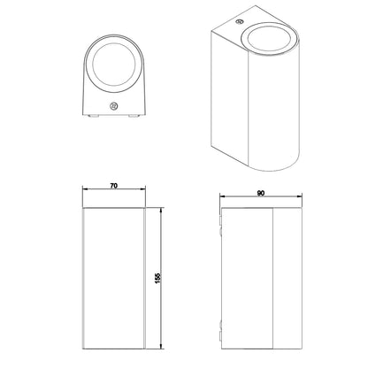 Applique da parete LED da esterno IP44 nero opaco Trio Lighting Soria