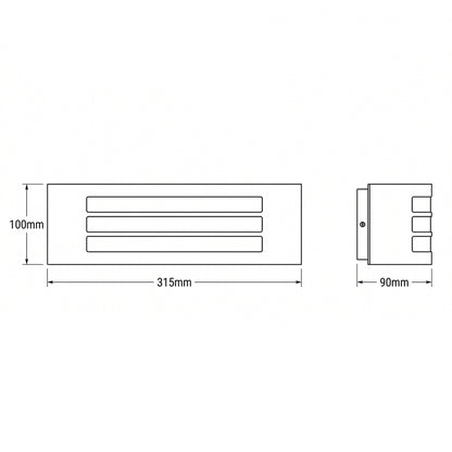Applique da parete LED da esterno IP44 nero Trio Lighting Ceuta