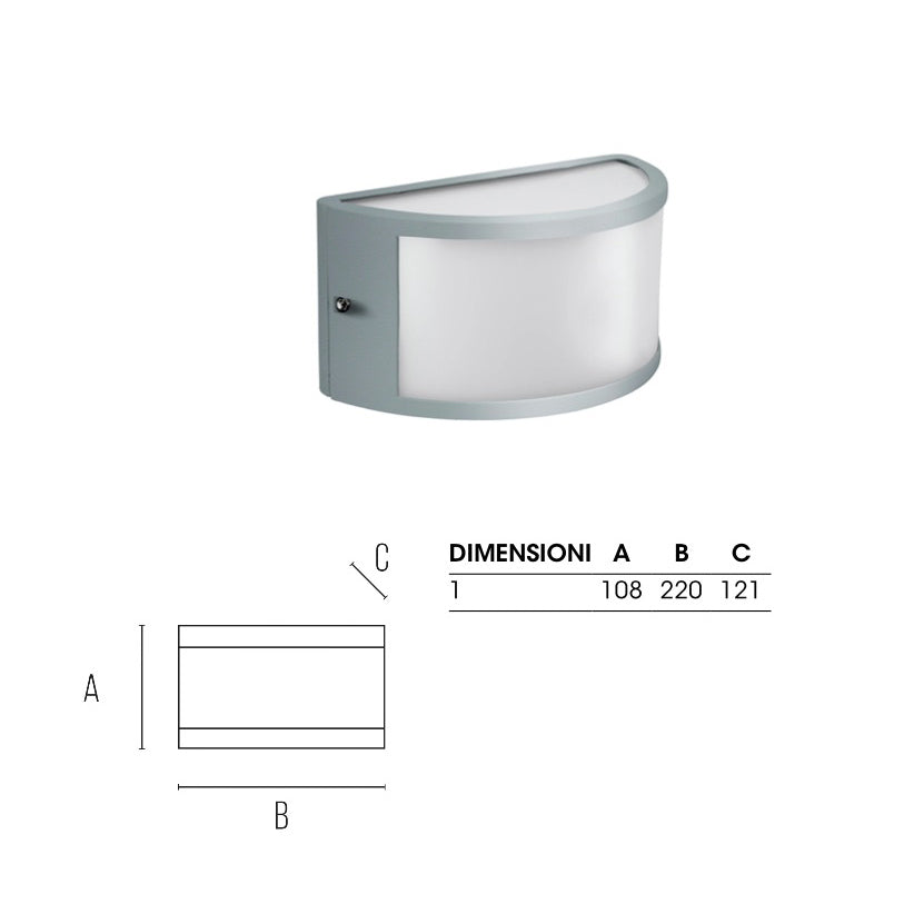 Applique led Segovia IP54 attacco E27 20W