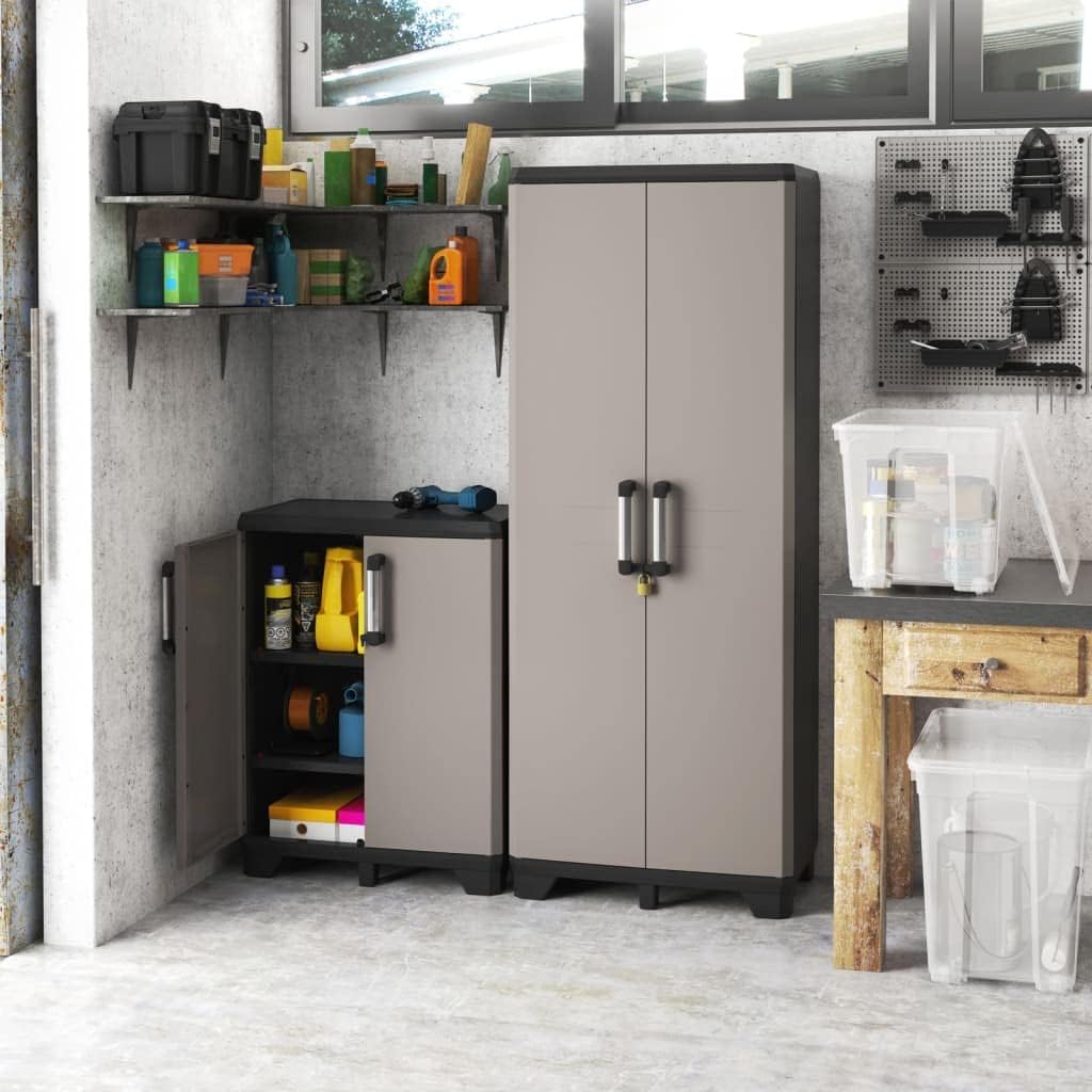 Armadio alto Keter Pro 68x39x173 cm 4 ripiani grigio e nero