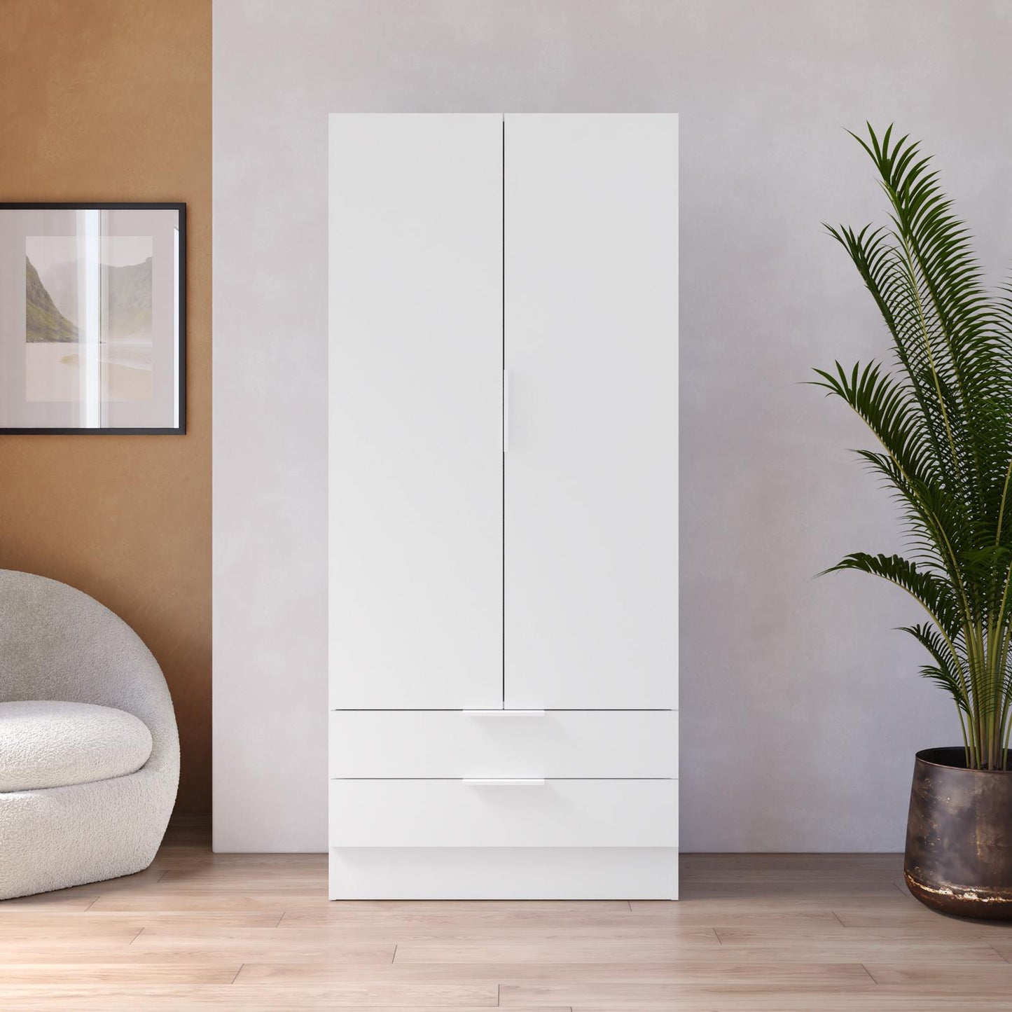 Armadio con 2 ante e 2 cassetti 82x184x46 cm Composad