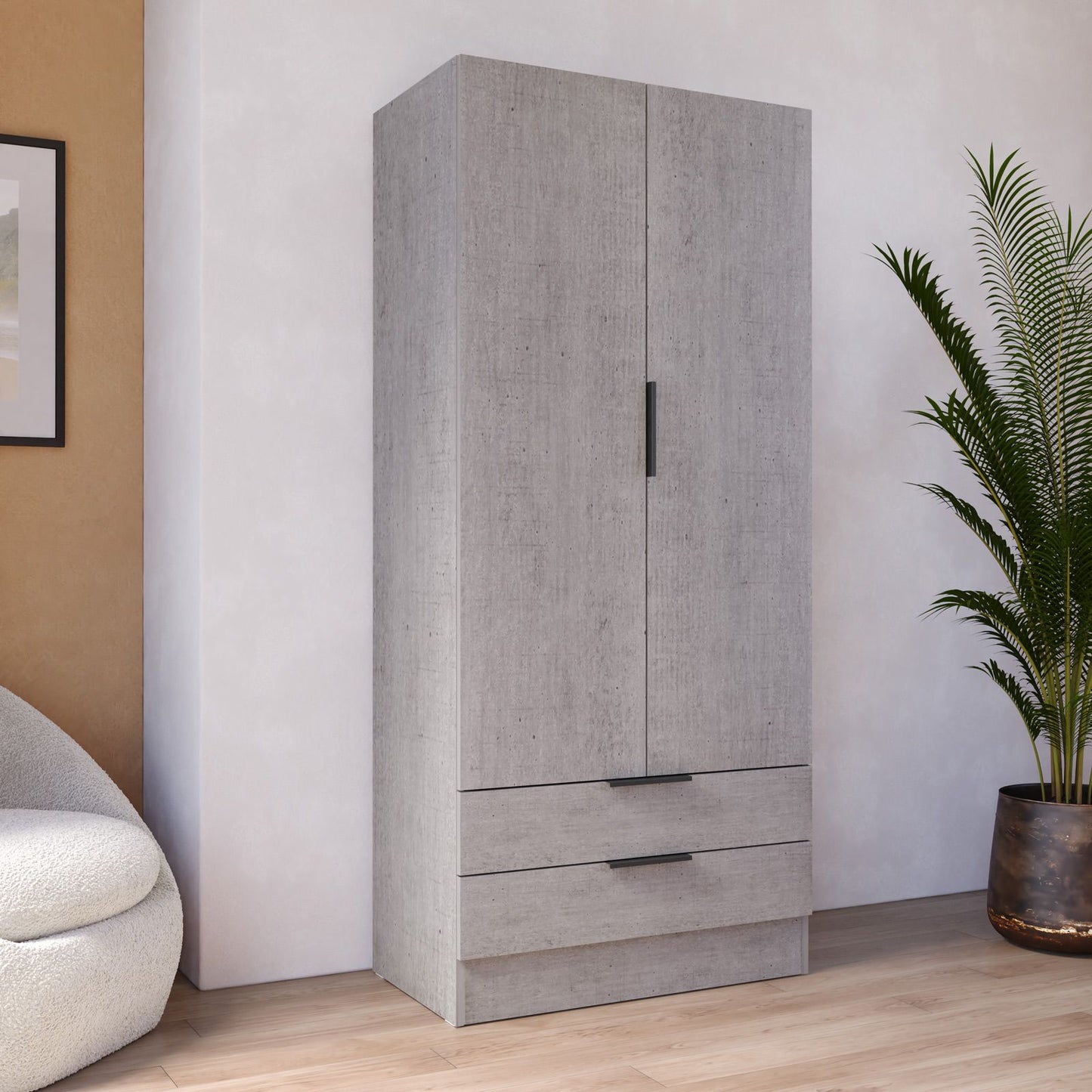 Armadio con 2 ante e 2 cassetti 82x184x46 cm Composad