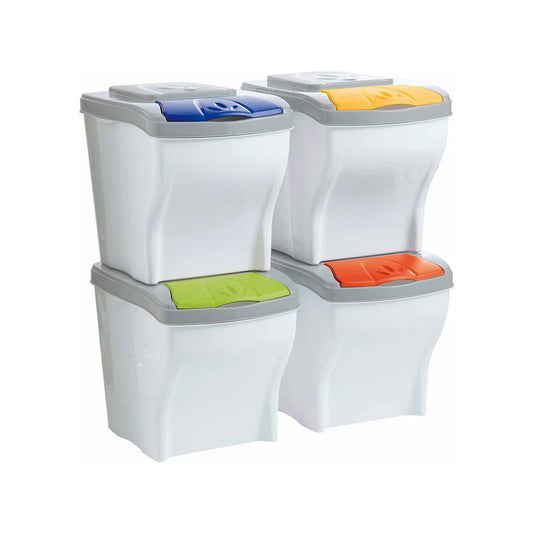 Pattumiera per raccolta differenziata Bama Poker 4 pezzi